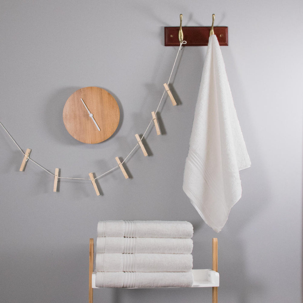 Ensemble de serviettes de bain de luxe en bambou blanc